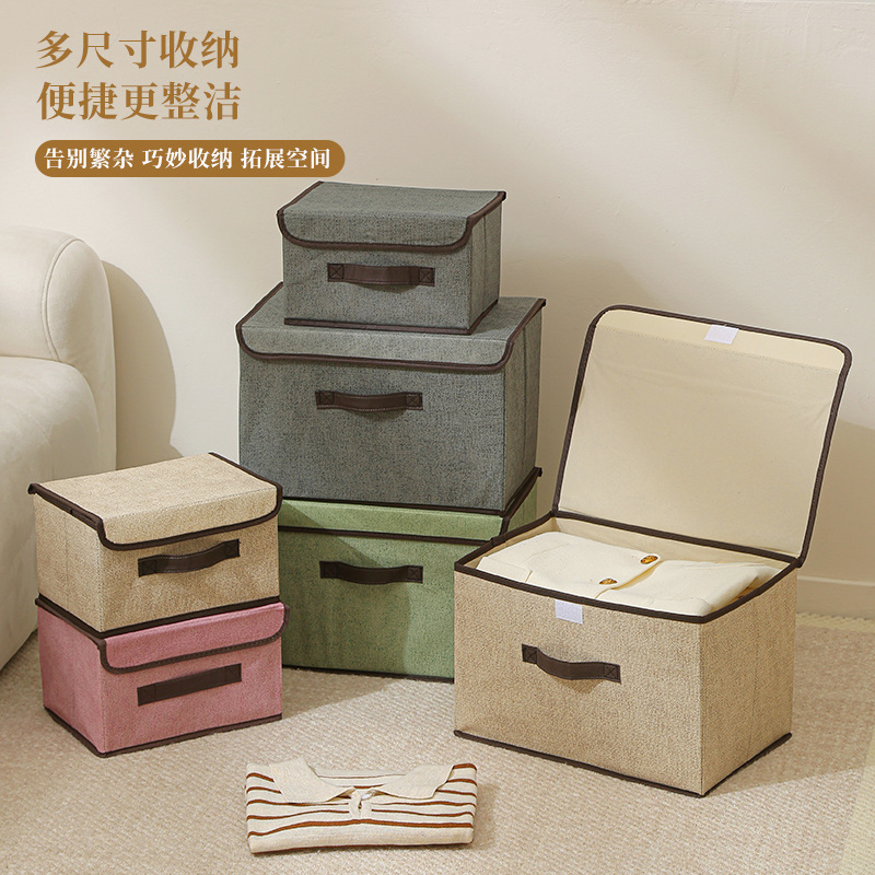 Large capacity dust-proof storage box with lid for household use, foldable wardrobe, clothing storage box