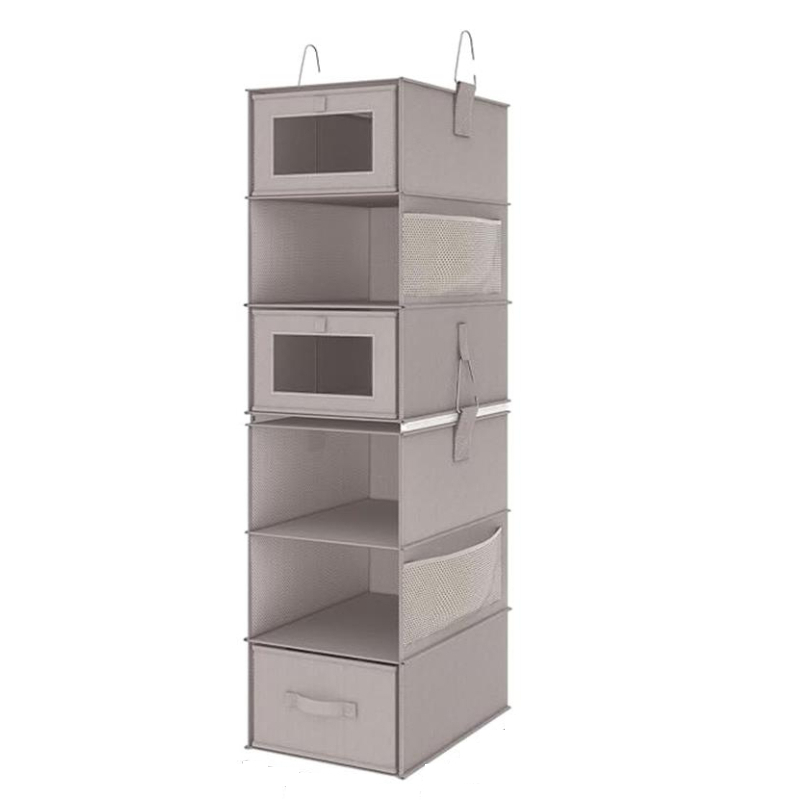 Wall-mounted Household Storage Wardrobe 6 shelves clothes storage  organizer
