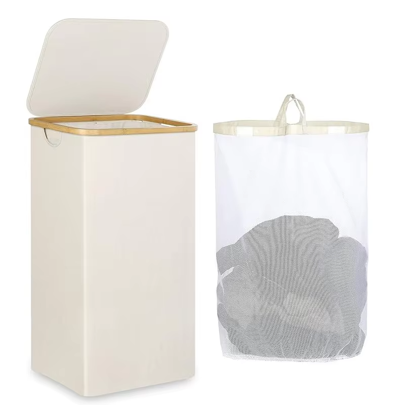 Large Capacity Foldable Dirty Clothes Basket with Inner Bag
